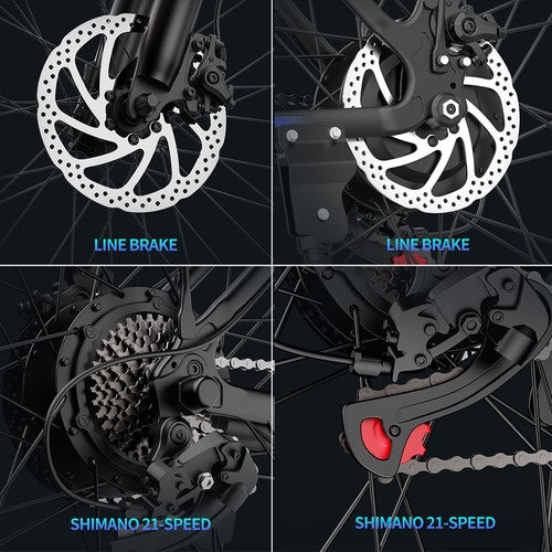 Ridstar S29 Pro Elektrofahrrad, 1000-W-Motor, 48 V 21 Ah