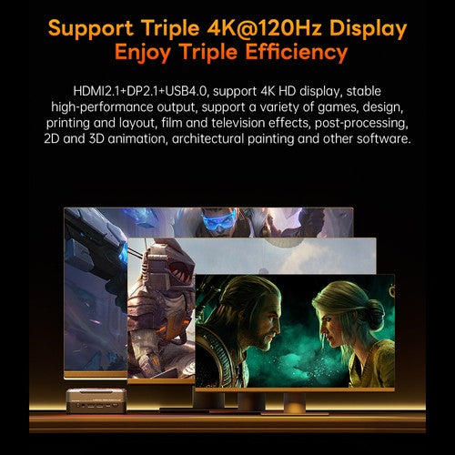 AOOSTAR GOD88 Mini-PC, AMD Ryzen 7 8845HS 8 Core Max 5,1 GHz, 32 GB DDR5 RAM 1 TB SSD