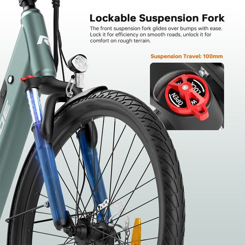Foride Urbano 1 Elektrofahrrad, 250-W-Mittelmotor, 36 V 13 Ah