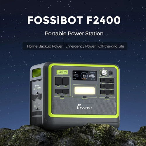 FOSSiBOT F2400 Tragbares Kraftwerk, 2048Wh LiFePO4-Akku, 2400W Ausgangsleistung, Solargenerator