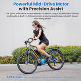 Tourol MA2 Elektrofahrrad 250W Mittelmotor 36V 13Ah