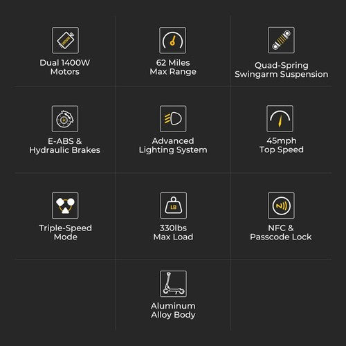 Ausom F1 Max Elektroscooter, 2*1400W Motor, 60V 20,8Ah