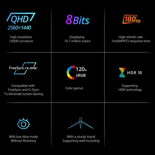 KTC H27S17 27 Zoll 1500R Curved Gaming-Monitor QHD 2560x1440 16:9 ELED 180Hz
