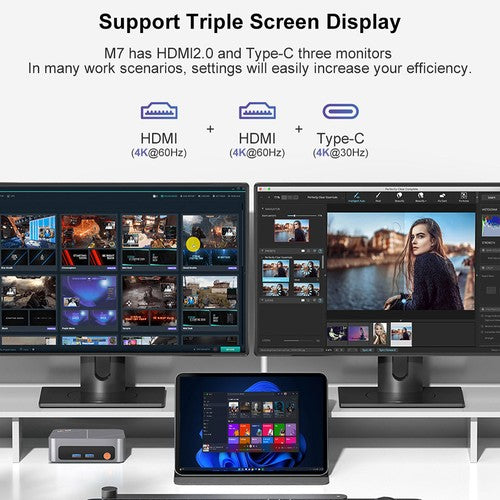 Ninkear M7 Mini-PC, AMD Ryzen 5 7430U 6 Kerne (max. 4,3 GHz), 16 GB RAM, 512 GB SSD
