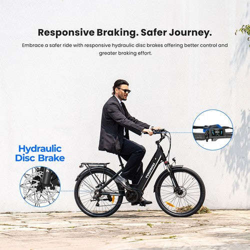 Tourol MA1 Elektrofahrrad, 250-W-Mittelmotor 36 V 13 Ah