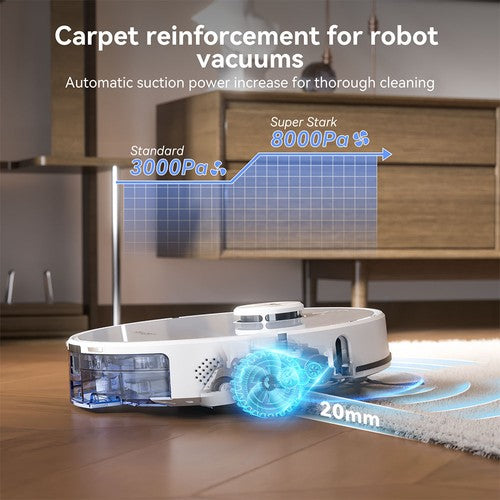 Tesvor S8 Max Roboterstaubsauger, 3-in-1 Saugen/Kehren/Wischen, 8000 Pa