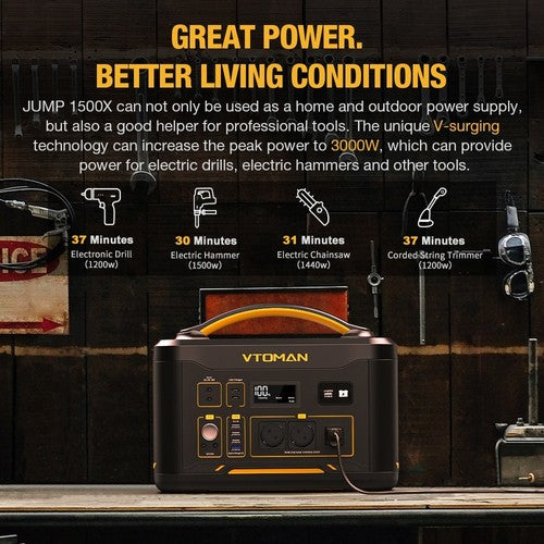 Tragbares Kraftwerk VTOMAN JUMP 1500X, 828 Wh