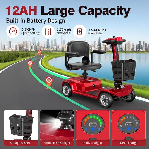 Unificare Lucas Pro Vierrad-Scooter, 180-W-Motor, 24 V 12 Ah