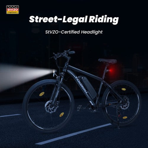 Touroll U1 26-Zoll-Offroad-Reifen-Elektrofahrrad 250-W-Motor, 36 V 13 Ah