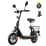TWOFISH M5 PRO-E Elektro-Scooter mit Sitz und hinterem Korb, 500 W