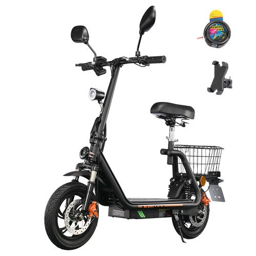 TWOFISH M5 PRO-E Elektro-Scooter mit Sitz und hinterem Korb, 500 W
