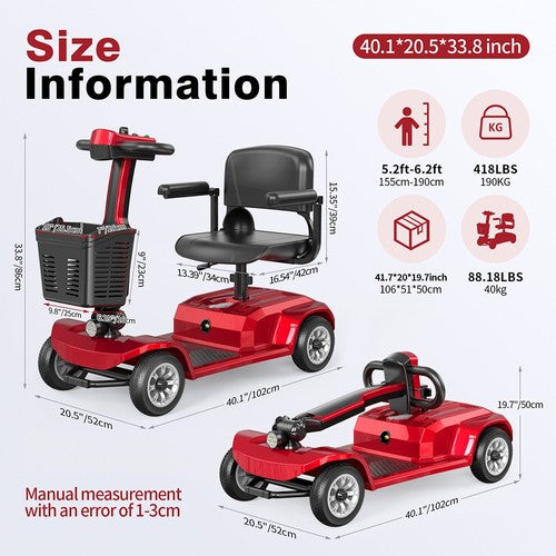 Unificare Lucas Pro Vierrad-Scooter, 180-W-Motor, 24 V 12 Ah