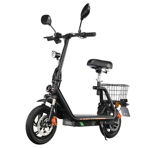 TWOFISH M5 PRO-E Elektro-Scooter mit Sitz und hinterem Korb, 500 W