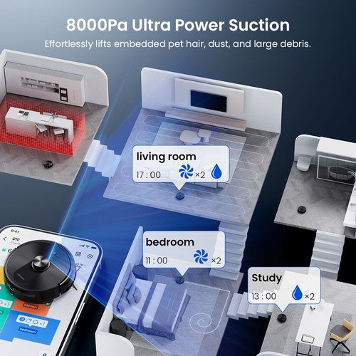 Proscenic Q10 Saugroboter mit Wischfunktion, 8000 Pa