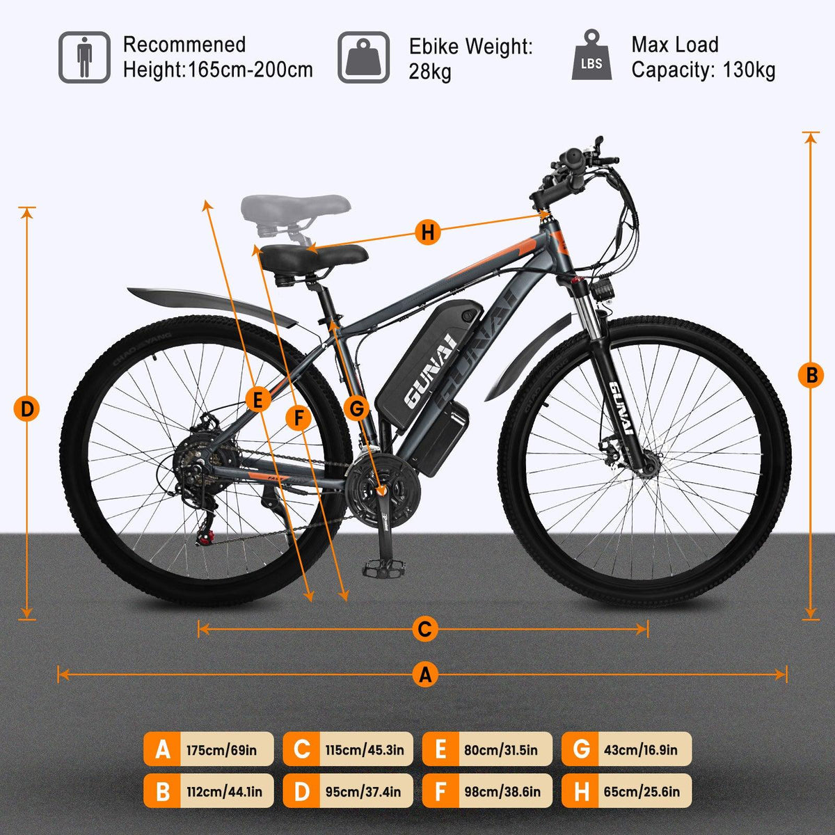 GUNAI GN29 750W 29 Zoll Elektro-Mountainbike
