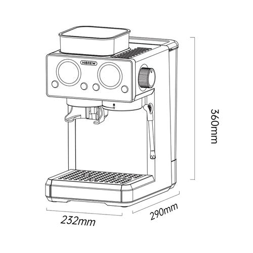 HiBREW H20 All-in-One Kaffeemaschine mit eingebautem Mahlwerk und dualer Heiß- und Kaltbrühung