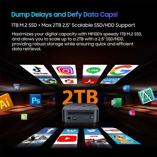 Blackview MP100 Mini-PC, AMD Ryzen 7 5700U 8 Kerne, max. 4,3 GHz, 16 GB RAM, 512 GB SSD