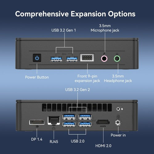 GEEKOM Air12 Lite Mini-PC, Intel N100 4 Kerne, max. 3,4 GHz, 8 GB RAM, 256 GB SSD
