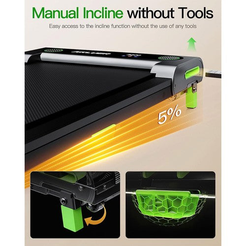Akluer 480L-A Walking Pad mit Steigung, 2,5 PS Untertisch-Laufband mit Fernbedienung