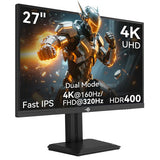 TITAN ARMY P2712V Gaming-Monitor, 27 Zoll Fast IPS, 3840×2160@160Hz &amp; 1920×1080@320Hz