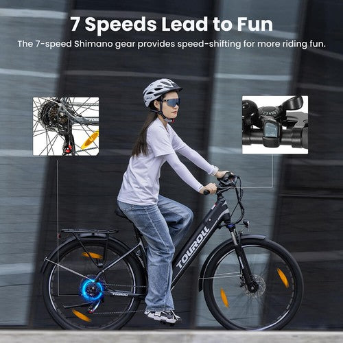 Touroll J1 ST 27,5 Zoll Elektrofahrrad mit 250W Motor 36V 15,6Ah
