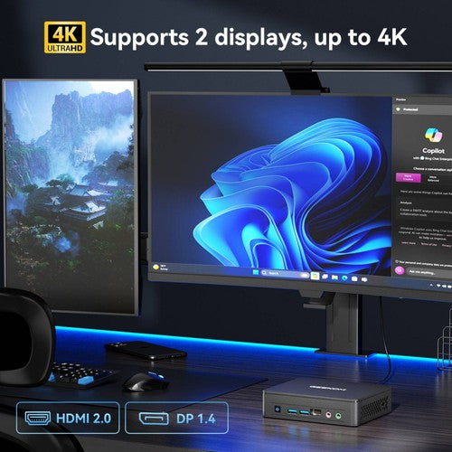 GEEKOM Air12 Lite Mini-PC, Intel N100 4 Kerne, max. 3,4 GHz, 8 GB RAM, 256 GB SSD