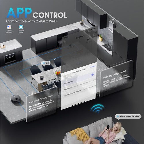 Teendow D65S MAX Saugroboter mit 70-Tage-Entleerungsautomatik und 6000 Pa Saugleistung