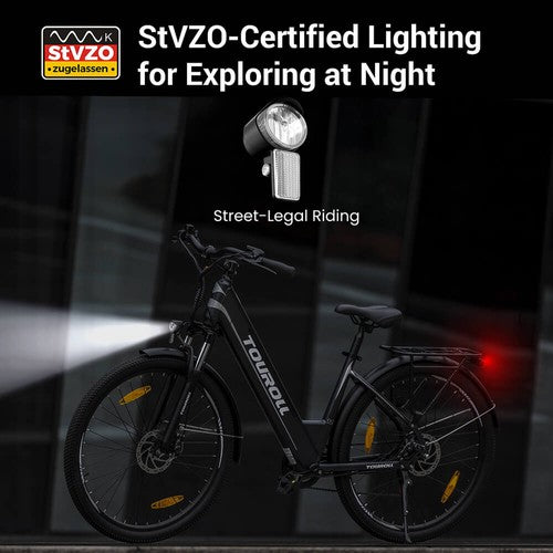 Touroll J1 ST 27,5 Zoll Elektrofahrrad mit 250W Motor 36V 15,6Ah