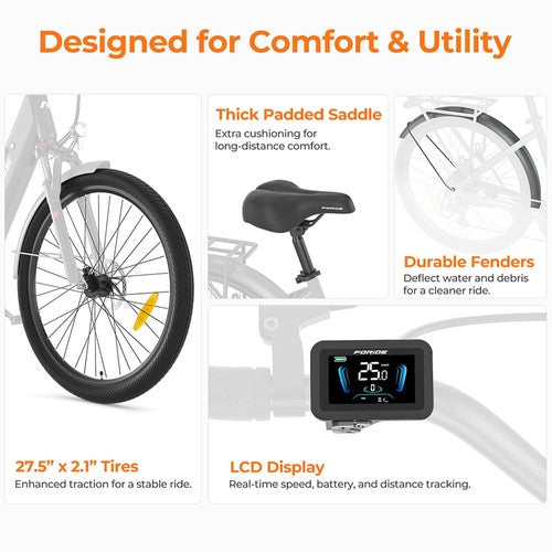 Foride Roamer 1 Step-Thru Elektrofahrrad 250W Motor 36V 13Ah