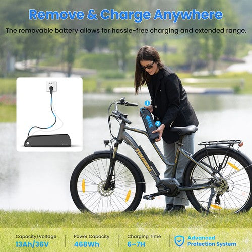 Tourol MA2 Elektrofahrrad 250W Mittelmotor 36V 13Ah